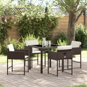 Conjunto de Comedor de Jardín 5 pcs Marrón ratán sintético en Sillas de jardín | Comprar online en Foru.es