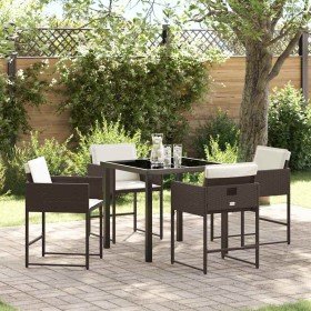Conjunto de Comedor de Jardín 5 pcs Marrón ratán sintético en Sillas de jardín | Comprar online en Foru.es