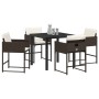 Conjunto de Comedor de Jardín 5 pcs Marrón ratán sintético en Sillas de jardín | Comprar online en Foru.es