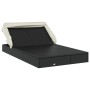 Tumbona 2 personas toldo plegable ratán PE negro 213x118x97 cm de vidaXL, Tumbonas - Ref: Foro24-319650, Precio: 257,06 €, De...