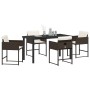 Conjunto de Comedor de Jardín 5 pcs Marrón ratán sintético en Sillas de jardín | Comprar online en Foru.es