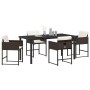 Conjunto de Comedor de Jardín 5 pcs Marrón ratán sintético en Sillas de jardín | Comprar online en Foru.es