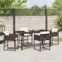 Conjunto de Comedor de Jardín 5 pcs Marrón ratán sintético en Sillas de jardín | Comprar online en Foru.es