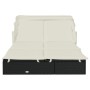 Tumbona 2 personas toldo plegable ratán PE negro 213x118x97 cm de vidaXL, Tumbonas - Ref: Foro24-319650, Precio: 257,06 €, De...