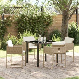 Conjunto de Comedor de Jardín 5 pcs Beige ratán sintético en Sillas de jardín | Comprar online en Foru.es