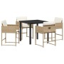 Conjunto de Comedor de Jardín 5 pcs Beige ratán sintético en Sillas de jardín | Comprar online en Foru.es