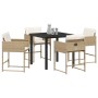 Conjunto de Comedor de Jardín 5 pcs Beige ratán sintético en Sillas de jardín | Comprar online en Foru.es