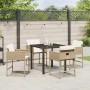 Conjunto de Comedor de Jardín 5 pcs Beige ratán sintético en Sillas de jardín | Comprar online en Foru.es