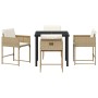 Conjunto de Comedor de Jardín 5 pcs Beige ratán sintético en Sillas de jardín | Comprar online en Foru.es