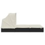 Tumbona 2 personas toldo plegable ratán PE negro 213x118x97 cm de vidaXL, Tumbonas - Ref: Foro24-319650, Precio: 257,06 €, De...