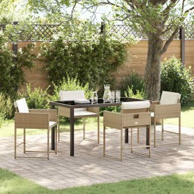 Conjunto de Comedor de Jardín 5 pcs Beige ratán sintético en Sillas de jardín | Comprar online en Foru.es