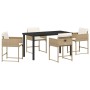 Conjunto de Comedor de Jardín 5 pcs Beige ratán sintético en Sillas de jardín | Comprar online en Foru.es