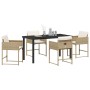 Conjunto de Comedor de Jardín 5 pcs Beige ratán sintético en Sillas de jardín | Comprar online en Foru.es