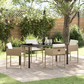 Conjunto de Comedor de Jardín 5 pcs Beige ratán sintético en Sillas de jardín | Comprar online en Foru.es