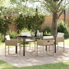 Conjunto de Comedor de Jardín 5 pcs Beige ratán sintético en Sillas de jardín | Comprar online en Foru.es