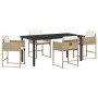 Conjunto de Comedor de Jardín 5 pcs Beige ratán sintético en Sillas de jardín | Comprar online en Foru.es