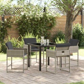 Conjunto de Comedor de Jardín 5 pcs Gris Claro ratán sintético en Sillas de jardín | Comprar online en Foru.es