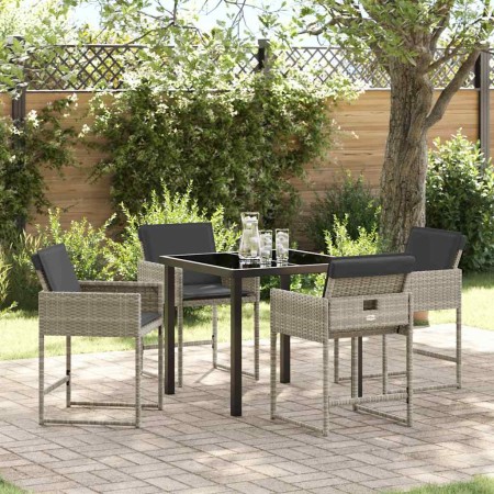Conjunto de Comedor de Jardín 5 pcs Gris Claro ratán sintético en Sillas de jardín | Comprar online en Foru.es