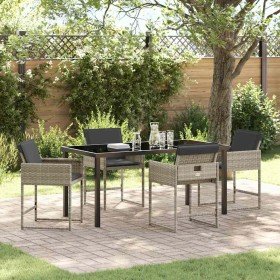 Conjunto de Comedor de Jardín 5 pcs Gris Claro ratán sintético en Sillas de jardín | Comprar online en Foru.es