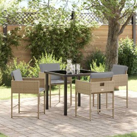 Conjunto de Comedor de Jardín 5 pcs Beige ratán sintético en Sillas de jardín | Comprar online en Foru.es