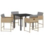 Conjunto de Comedor de Jardín 5 pcs Beige ratán sintético en Sillas de jardín | Comprar online en Foru.es