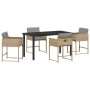 Conjunto de Comedor de Jardín 5 pcs Beige ratán sintético en Sillas de jardín | Comprar online en Foru.es