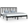 Estructura de cama de madera maciza de pino negra 200x200 cm de vidaXL, Camas y somieres - Ref: Foro24-3105184, Precio: 155,3...