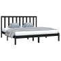 Estructura de cama de madera maciza de pino negra 200x200 cm de vidaXL, Camas y somieres - Ref: Foro24-3105184, Precio: 155,3...