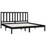Estructura de cama de madera maciza de pino negra 200x200 cm de vidaXL, Camas y somieres - Ref: Foro24-3105184, Precio: 155,3...