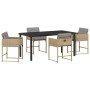 Conjunto de Comedor de Jardín 5 pcs Beige ratán sintético en Sillas de jardín | Comprar online en Foru.es