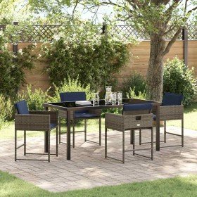 Conjunto de Comedor de Jardín 5 pcs Gris ratán sintético en Sillas de jardín | Comprar online en Foru.es