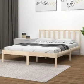 Estructura de cama madera maciza de pino 120x200 cm de vidaXL, Camas y somieres - Ref: Foro24-3105066, Precio: 109,55 €, Desc...