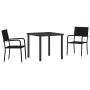 Conjunto de Comedor de Jardín 3 pcs Negro ratán sintético en Sillas de jardín | Comprar online en Foru.es