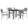 Conjunto de Comedor de Jardín 5 pcs Gris ratán sintético en Sillas de jardín | Comprar online en Foru.es