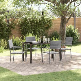 Conjunto de Comedor de Jardín 5 pcs Gris ratán sintético en Sillas de jardín | Comprar online en Foru.es