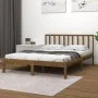Honey brown solid pine wood bed frame 200x200 cm by vidaXL, Beds and slatted bases - Ref: Foro24-3105094, Price: 157,98 €, Di...