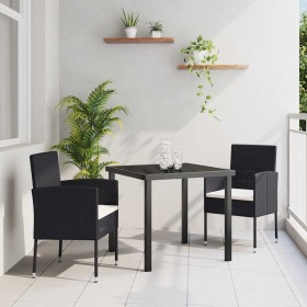 Conjunto de Comedor de Jardín 3 pcs Negro ratán sintético en Sillas de jardín | Comprar online en Foru.es