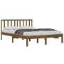Honey brown solid pine wood bed frame 200x200 cm by vidaXL, Beds and slatted bases - Ref: Foro24-3105094, Price: 157,98 €, Di...