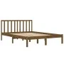 Honey brown solid pine wood bed frame 200x200 cm by vidaXL, Beds and slatted bases - Ref: Foro24-3105094, Price: 157,98 €, Di...