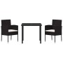 Conjunto de Comedor de Jardín 3 pcs Negro ratán sintético en Sillas de jardín | Comprar online en Foru.es