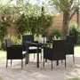 Conjunto de Comedor de Jardín 5 pcs Negro ratán sintético en Sillas de jardín | Comprar online en Foru.es