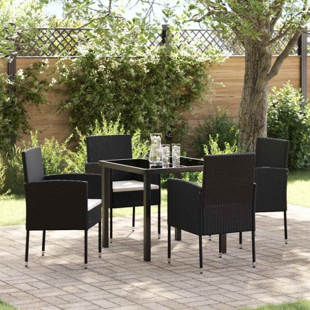 Conjunto de Comedor de Jardín 5 pcs Negro ratán sintético en Sillas de jardín | Comprar online en Foru.es