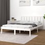 Estructura de cama de madera maciza de pino blanco 160x200 cm de vidaXL, Camas y somieres - Ref: Foro24-3105082, Precio: 128,...
