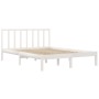 Estructura de cama de madera maciza de pino blanco 160x200 cm de vidaXL, Camas y somieres - Ref: Foro24-3105082, Precio: 128,...