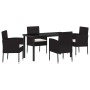 Conjunto de Comedor de Jardín 5 pcs Negro ratán sintético en Sillas de jardín | Comprar online en Foru.es