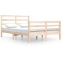Estructura de cama madera maciza de pino 140x200 cm de vidaXL, Camas y somieres - Ref: Foro24-3105006, Precio: 114,73 €, Desc...