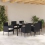 Conjunto de Comedor de Jardín 7 pcs Negro ratán sintético en Sillas de jardín | Comprar online en Foru.es
