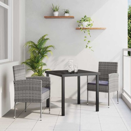 Conjunto de Comedor de Jardín 3 pcs Gris ratán sintético en Sillas de jardín | Comprar online en Foru.es