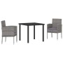Conjunto de Comedor de Jardín 3 pcs Gris ratán sintético en Sillas de jardín | Comprar online en Foru.es