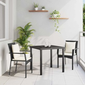 Conjunto de Comedor de Jardín 3 pcs Negro ratán sintético en Conjuntos de jardín | Comprar online en Foru.es
